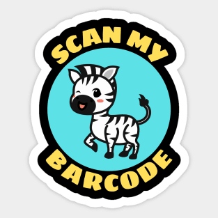 Scan My Barcode | Zebra Pun Sticker